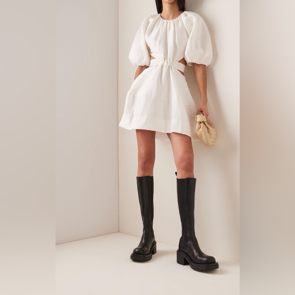 NWT Aje Mimosa Psychedelia Cutout Mini Dress Ivory - Picture 8 of 16